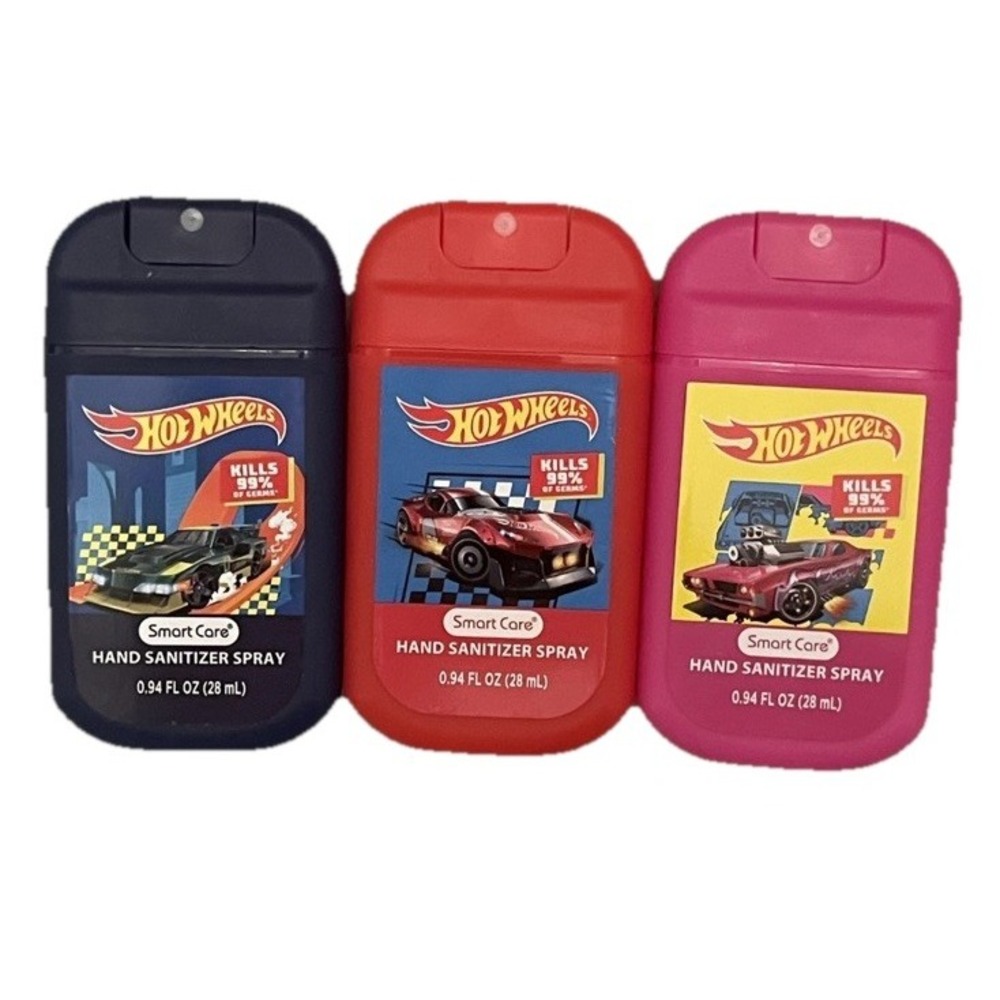 Smart Care Hot Wheels Hand Sanitizer Spray 3 Pack Travel Size 0.94oz 88295 NEW